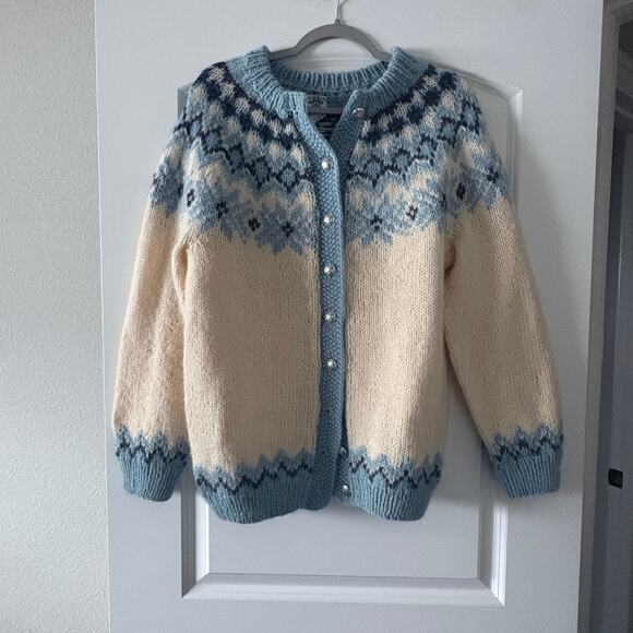 Denmark Sweaters - Après-ski 100% Wool Sweater Hamdmade Denmark Rare VTG M GORPCORE FairIsle Nordic
